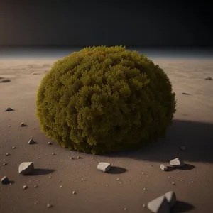 Round Hay Bale on Rural Farm Landscape