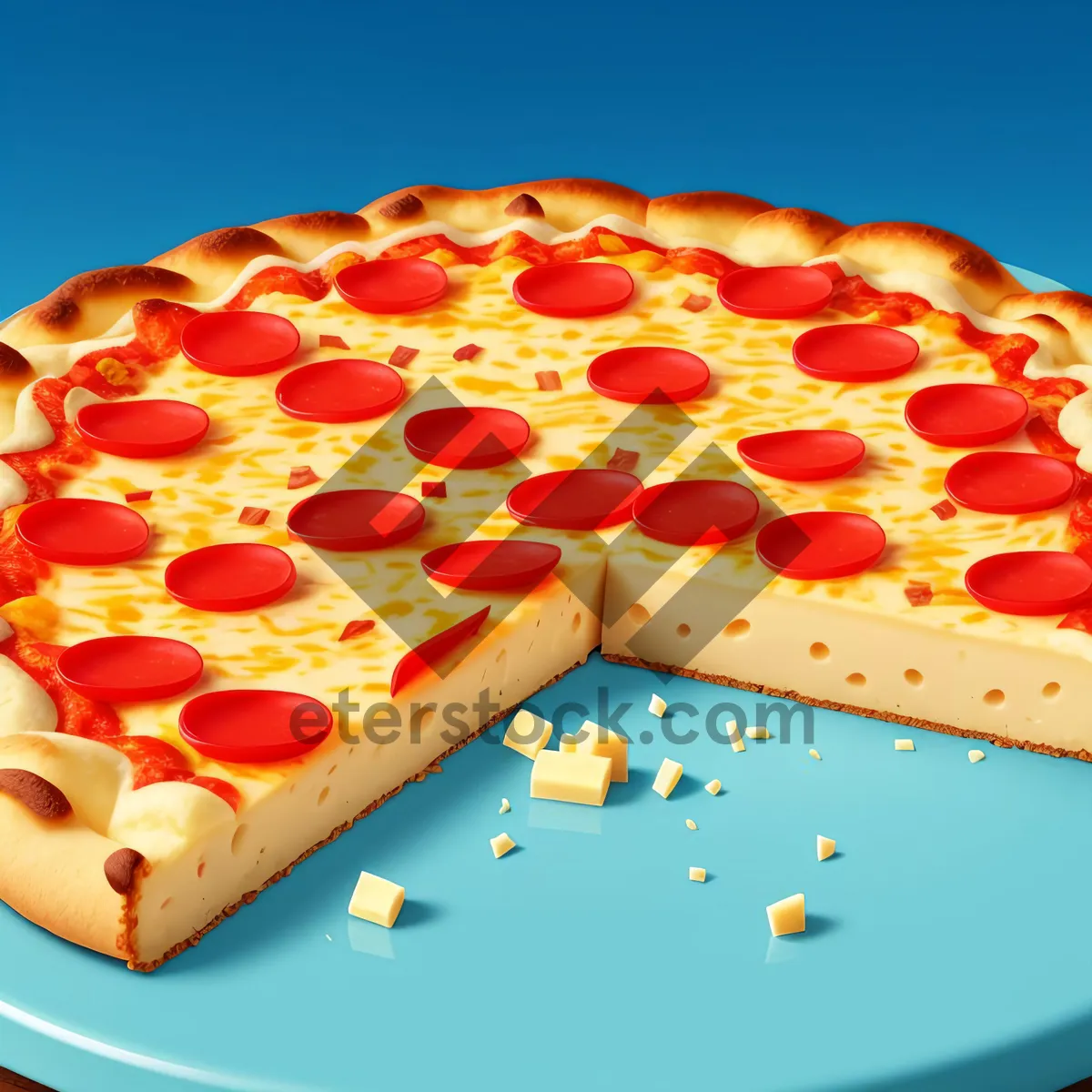 Picture of Delicious Pepperoni Pizza Slice - Gourmet Fast Food