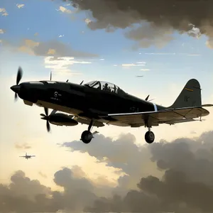Jet Aircraft Flying in the Sky for Vacation Travel