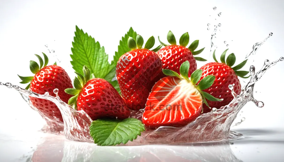 Picture of Juicy ripe strawberries - healthy and delicious fruit