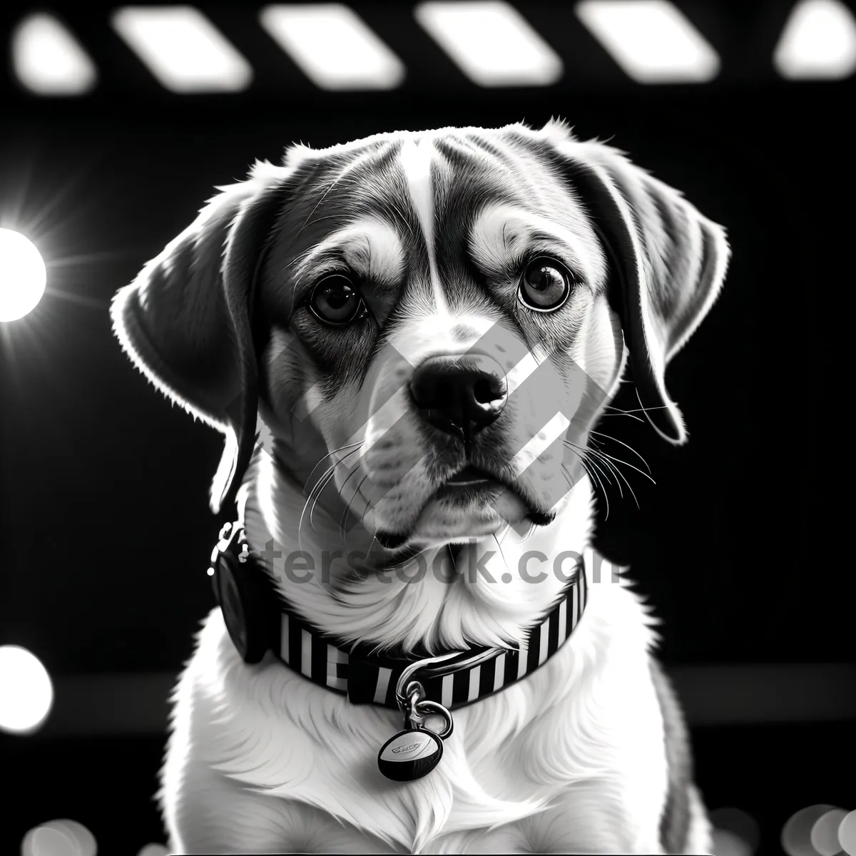 Picture of Beautiful Dalmatian Puppy with Collar - Adorable Canine Portrait