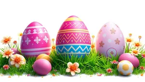 Colorful Easter eggs design for holiday celebration.