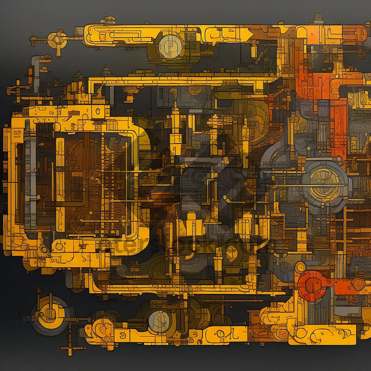 Picture of Tech device circuit board with microchips and connections.