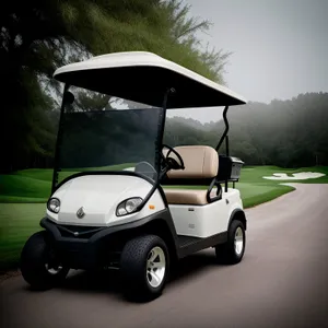 Golf Cart on Green Course