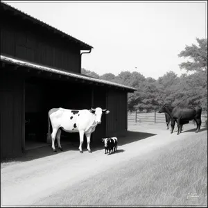 Idyllic Countryside Landscape with Grazing Livestock