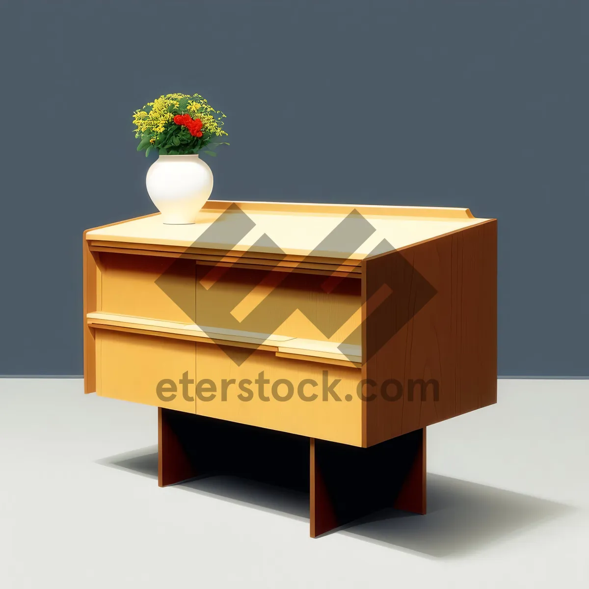 Picture of Open Brown Cardboard Desk Storage Box