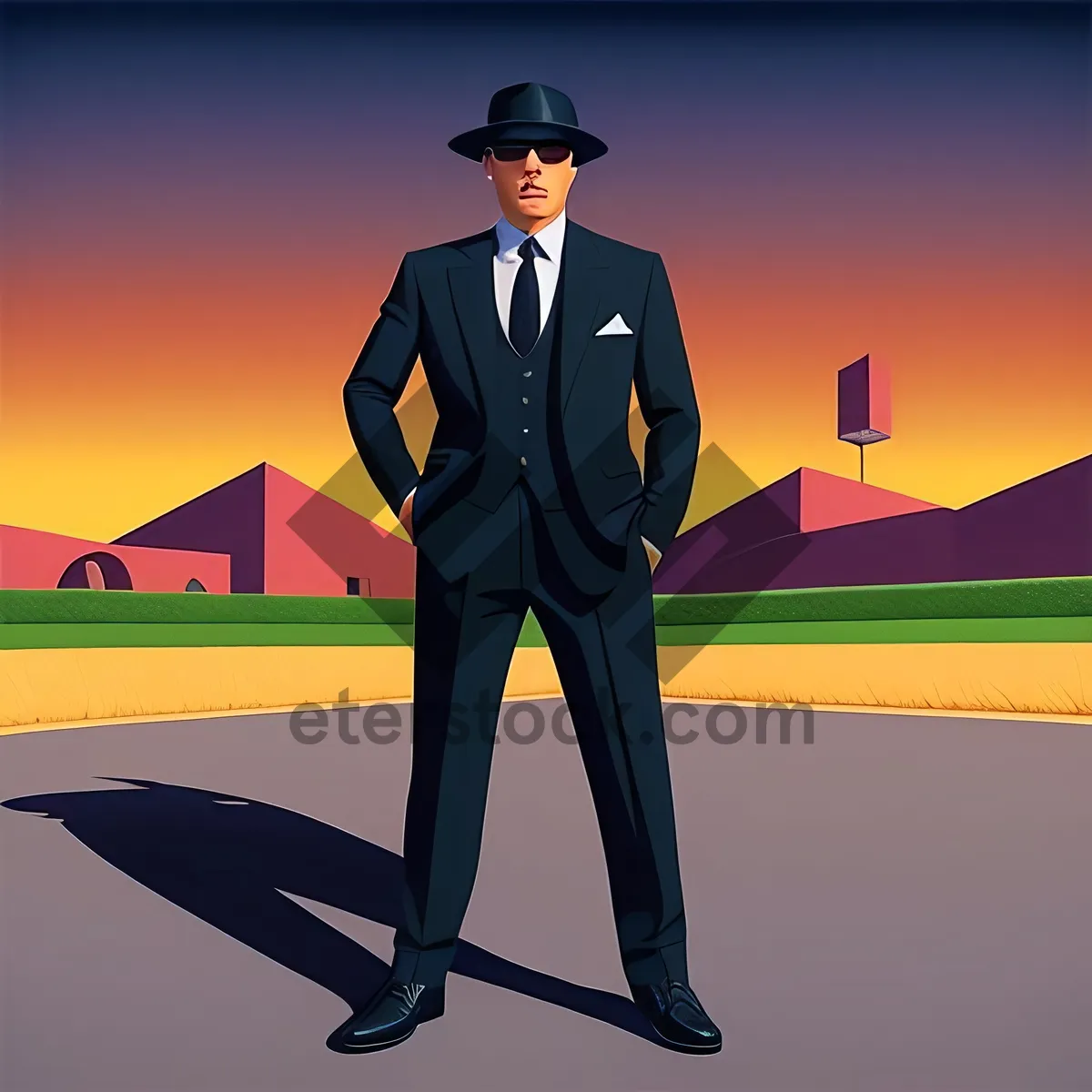 Picture of Silhouette of a Professional Businessman in Suit.