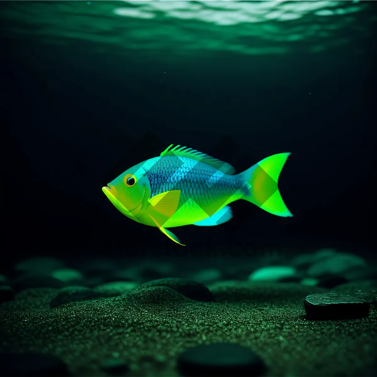 Picture of Colorful Reef Snapper in Tropical Aquarium