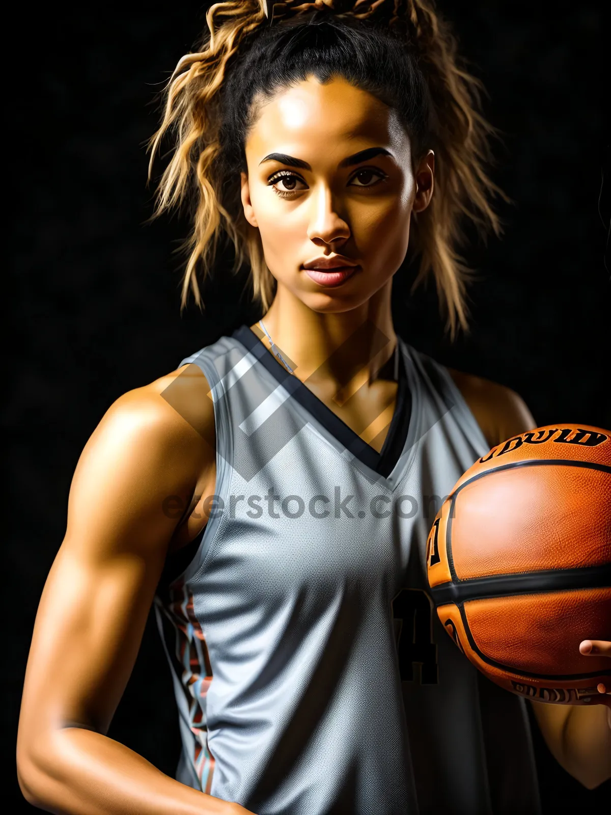 Picture of Stylish basketball player with sporty equipment