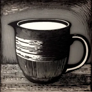 Morning Brew: Black Ceramic Coffee Mug with Saucer