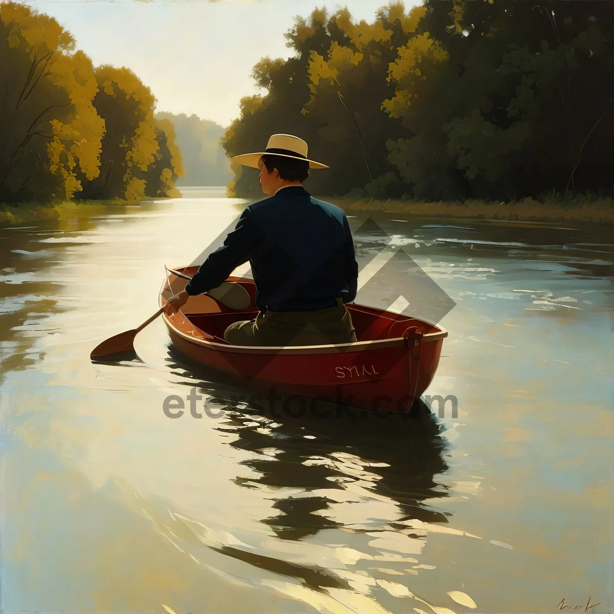 Picture of Rotating Paddle Blade on Water in Kayak