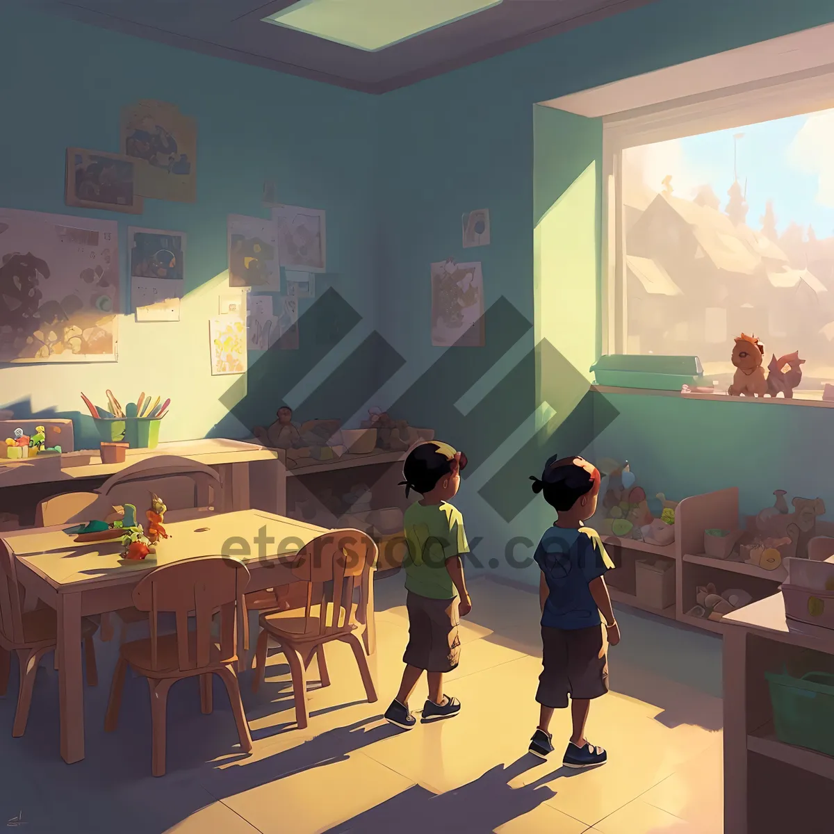 Picture of Modern Interior Classroom with Stylish Furniture