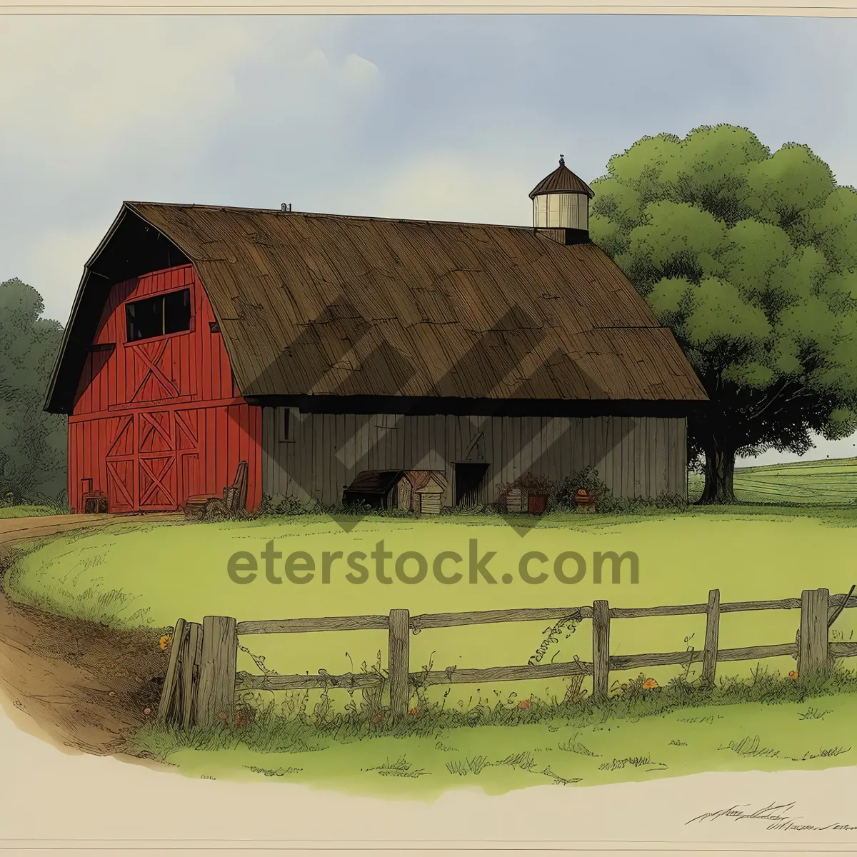 Picture of Rustic Farmhouse Beneath the Country Sky