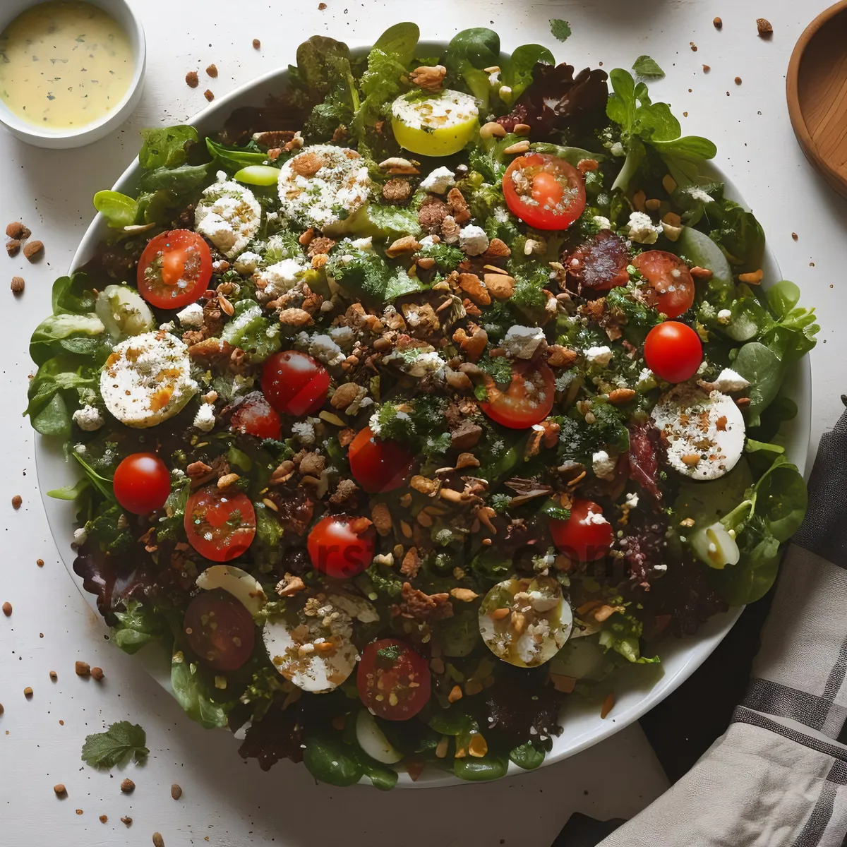 Picture of Healthy Gourmet Vegetable Salad Plate with Cheese