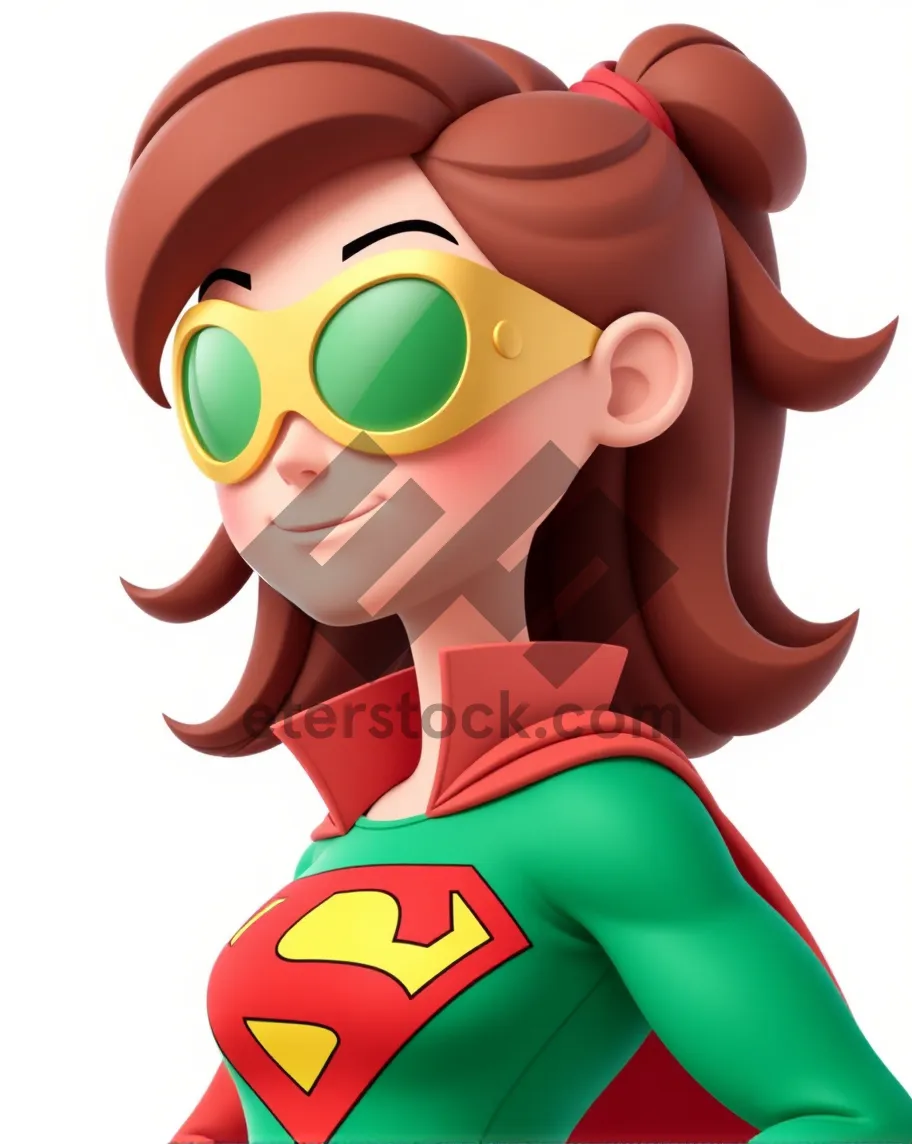 Picture of Adorable child cartoon with goggles clip art