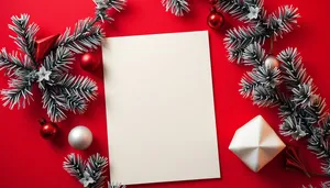 Winter Floral Frame Holiday Greeting Card Design