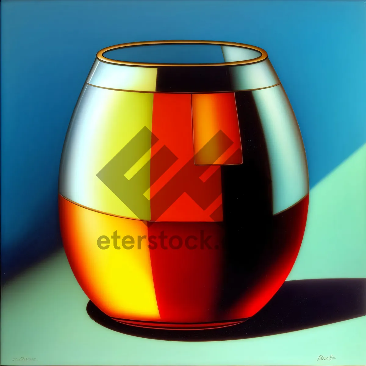 Picture of Colorful Glass Bowl with Flag Design