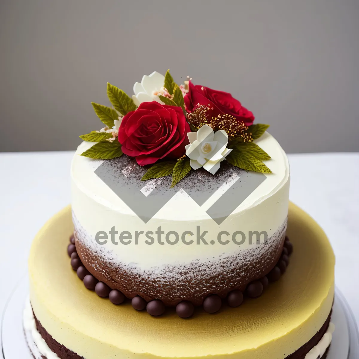 Picture of Delicious Berry Chocolate Cake with Fresh Creamicing