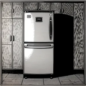 Empty White Goods Refrigerator in Home Interior
