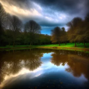 Serene Sunset over Tranquil Lake