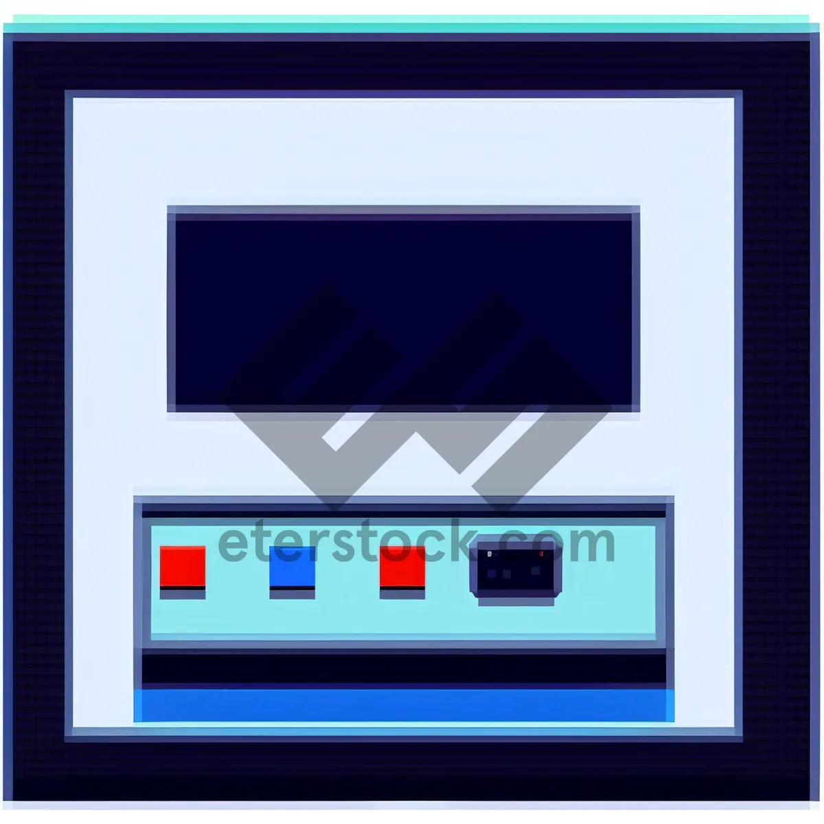 Picture of Web Technology Square Icon: Black Monitor Display