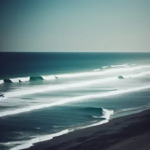 Tranquil Beachscape with Golden Sunset