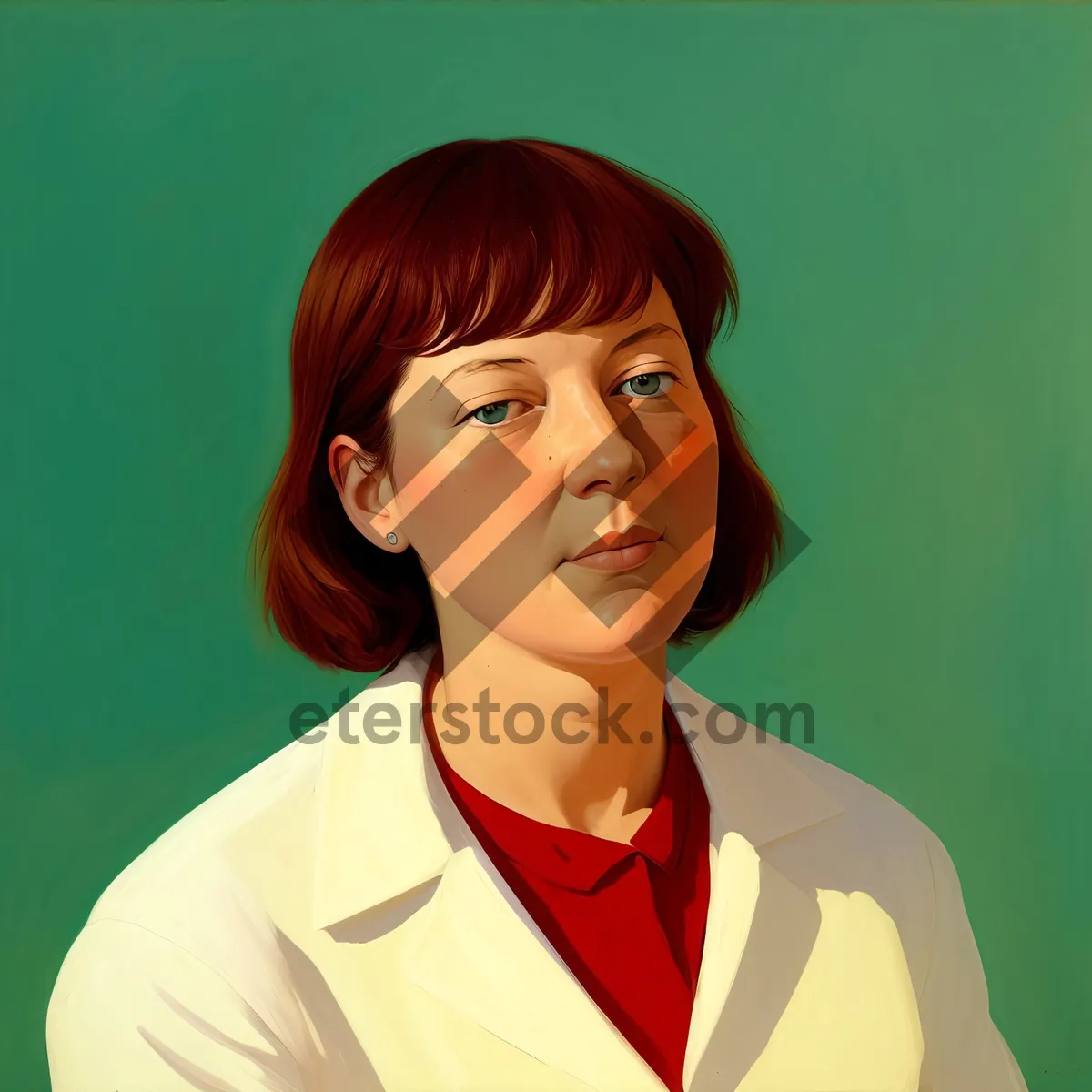 Picture of Confident businesswoman in medical uniform with stethoscope.