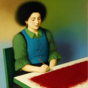 Smiling Businesswoman Working on Laptop at Office Desk