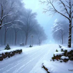 Winter Wonderland: Serene Frozen Forest Landscape