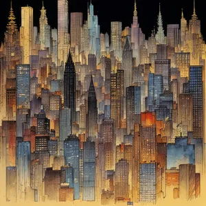 Modern Skyline Jigsaw Puzzle: Urban Architecture in Downtown City