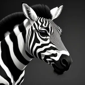 Striped Zebra Grazing in Wildlife Reserve