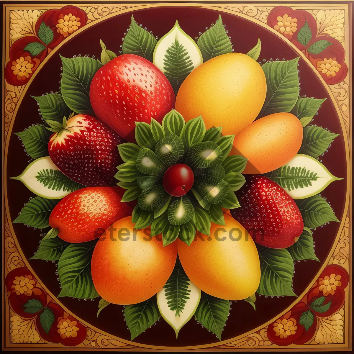 Picture of Delicious Fruit Tray with Strawberries and Citrus