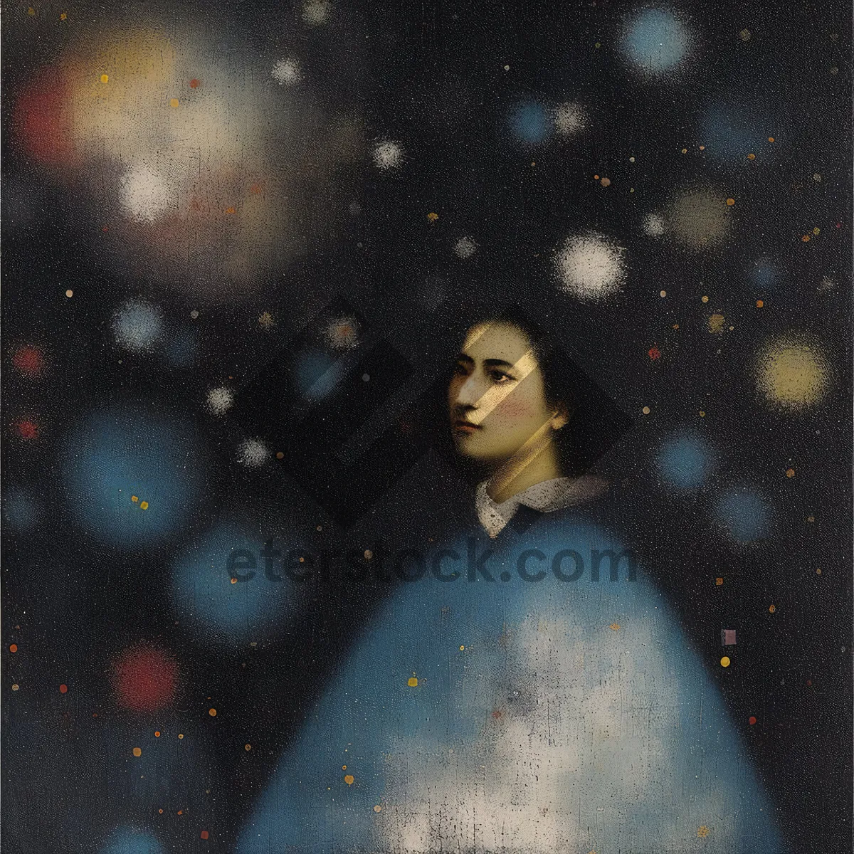 Picture of Dark fantasy moonlit sky with glowing stars