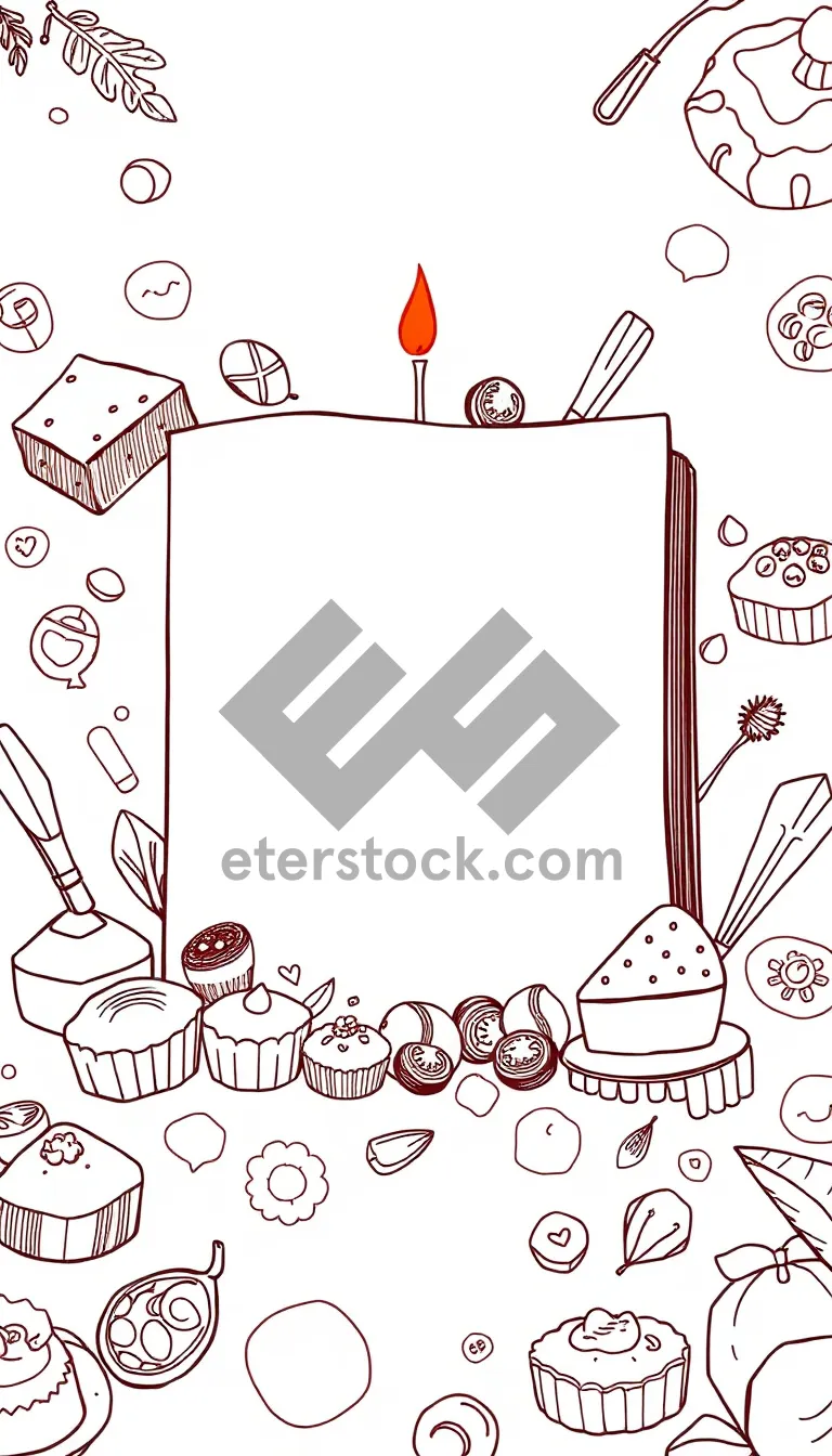 Picture of Floral silhouette graphic design element.