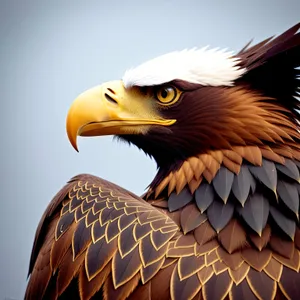 Yellow-eyed Eagle with Majestic Feathers