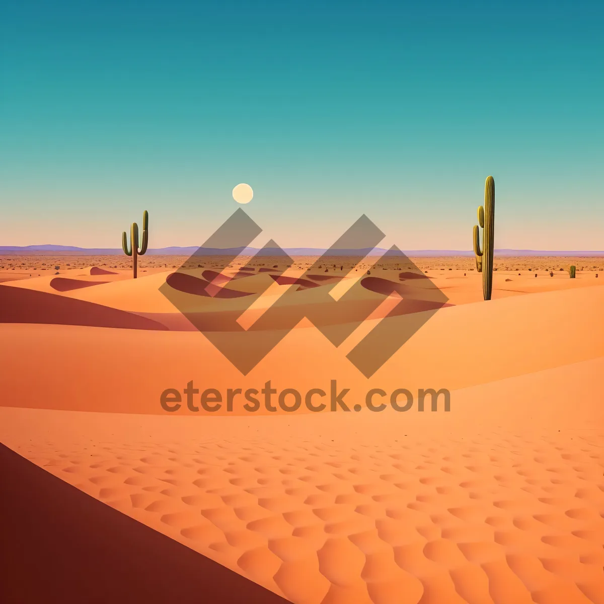 Picture of Golden Sunset over Moroccan Desert Dunes