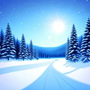 Frosty Starry Evergreen Card: Winter Wonderland Greeting