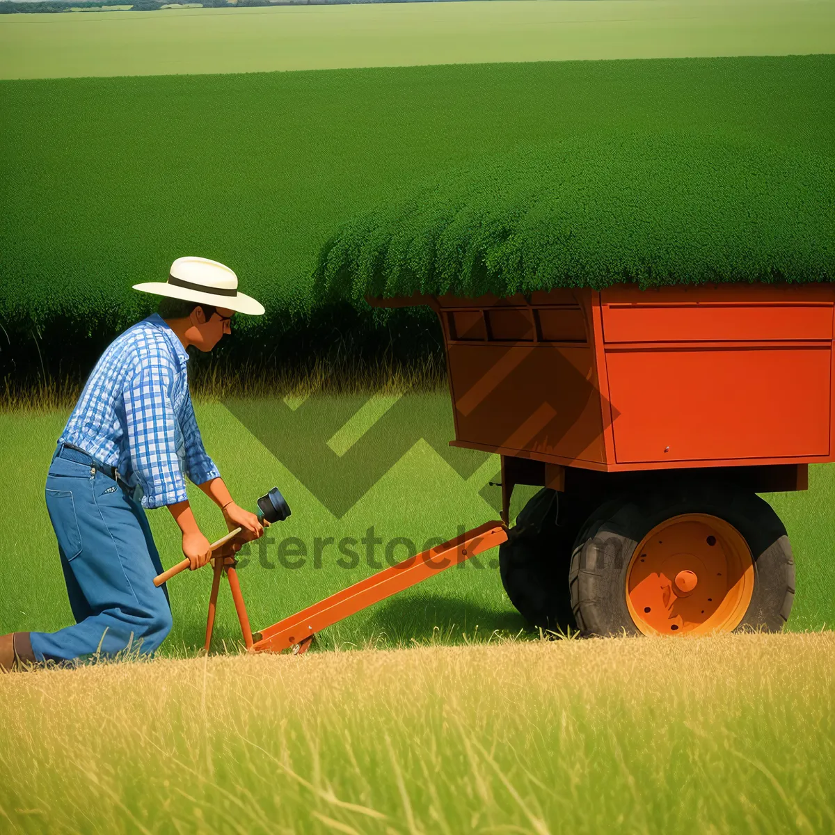 Picture of Harvester in Wheat Field”