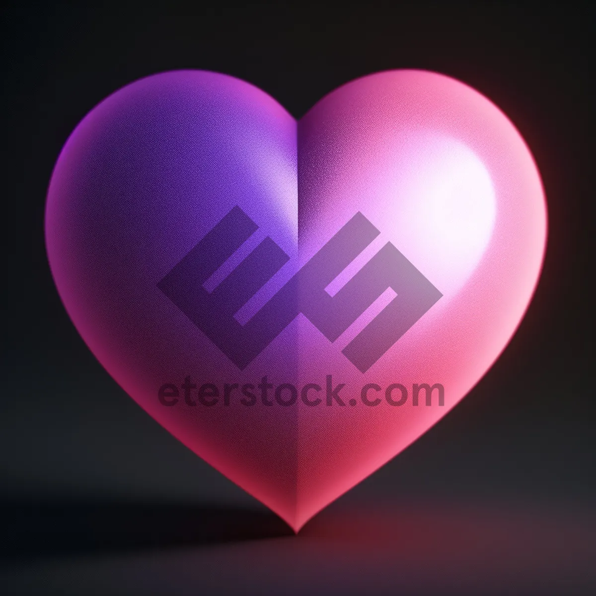 Picture of Romantic Love Symbol in Colorful Shiny Heart Design