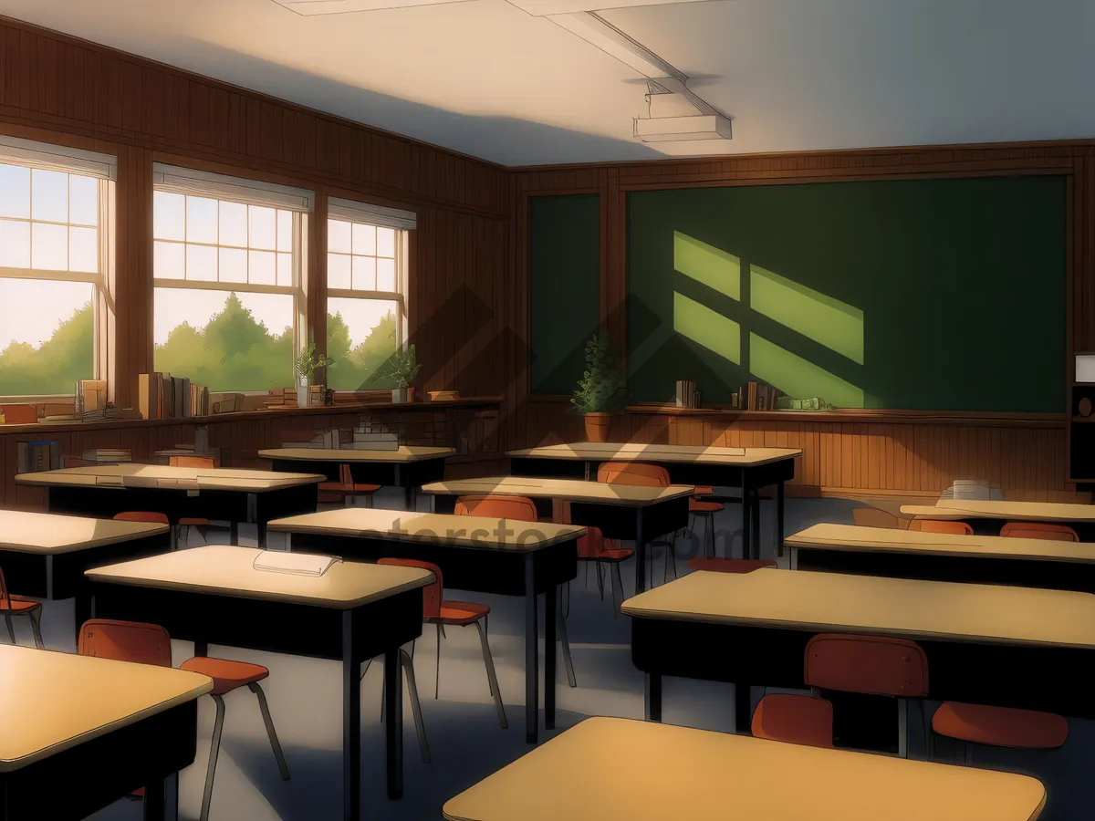 Picture of Modern luxury restaurant interior design with wooden furniture.