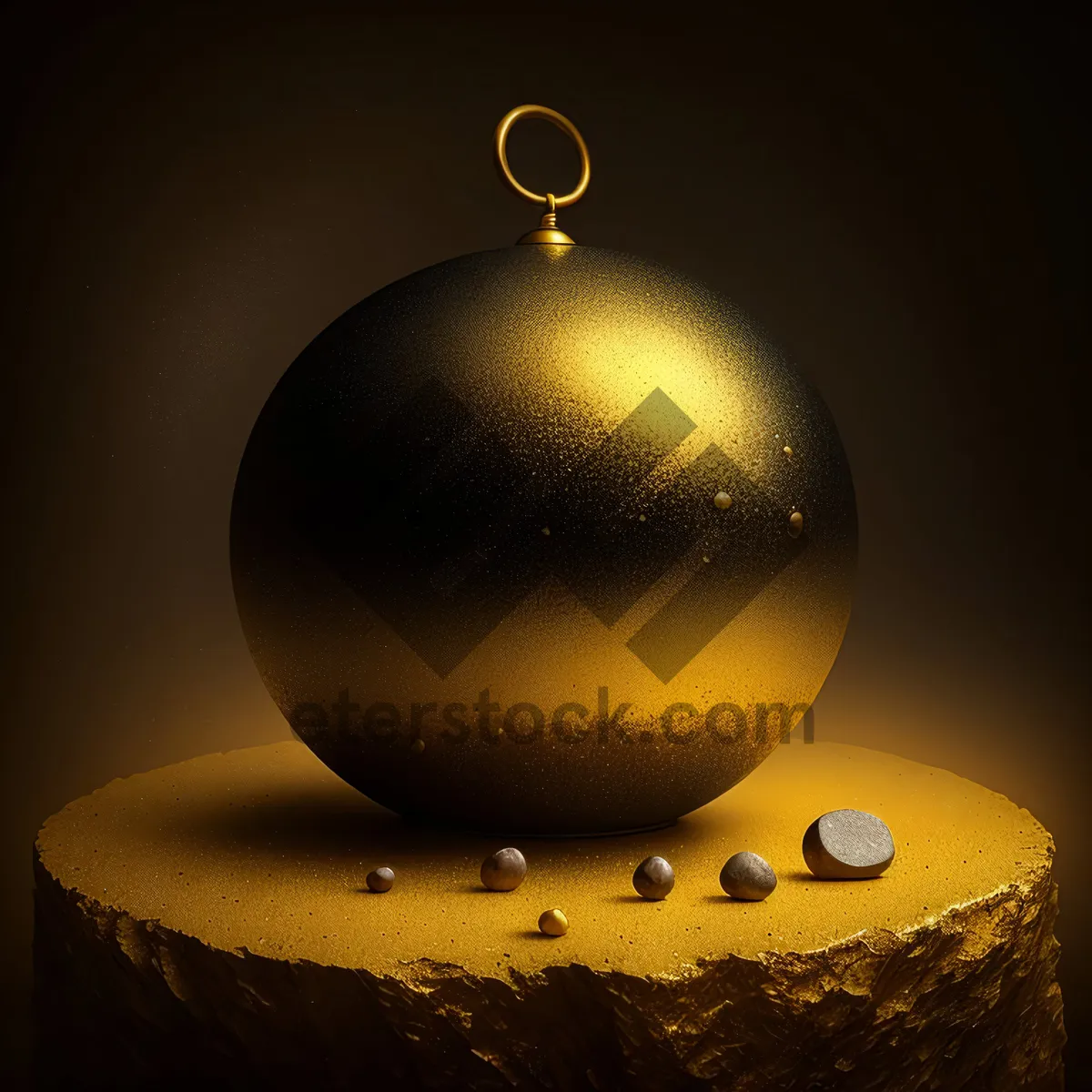 Picture of Festive Golden Bauble: Traditional Holiday Decoration