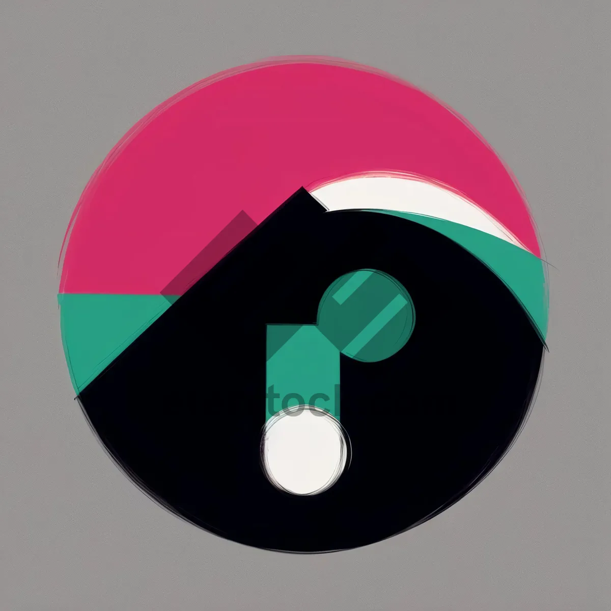 Picture of Shiny black 3D button icon with reflection.