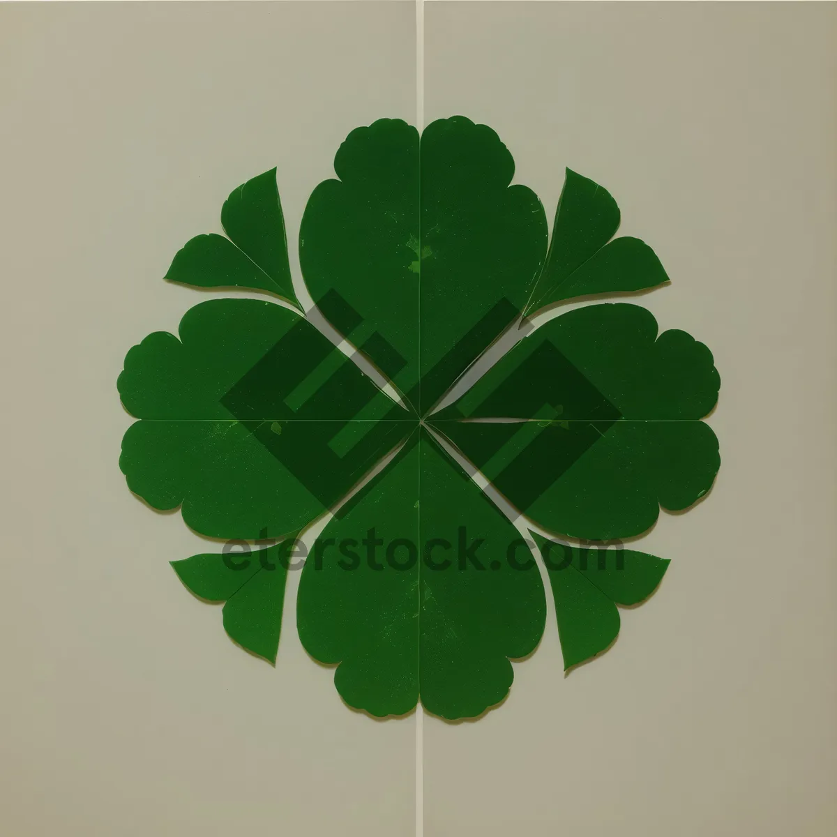 Picture of Lucky Clover Leaf Pattern Wallpaper Design