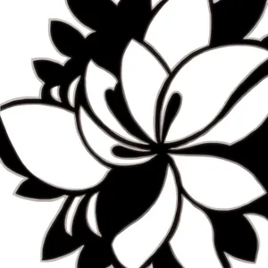 Floral Stencil Decorative Art: Retro Graphic Flower Pattern