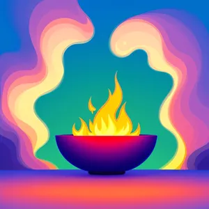 Blazing Heat Icon: Artistic Graphic Design Element.