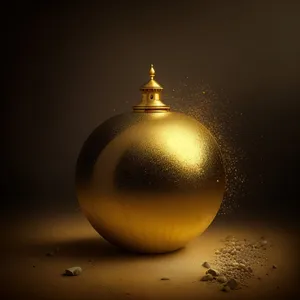 Shiny Snowflake-Adorned Golden Bauble for Festive Decor