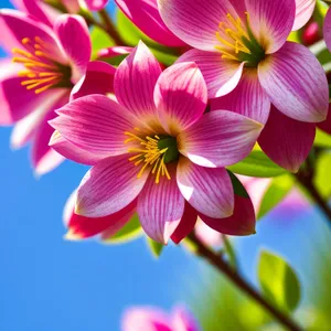 Vibrant Flax Flower Pattern on Violet Wood Sorrel