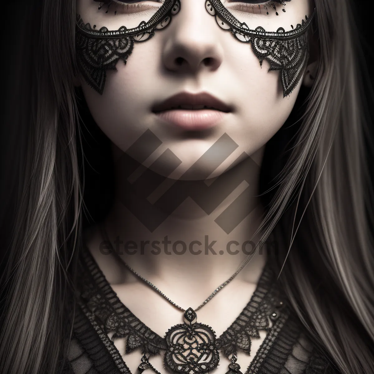 Picture of Seductively Smashing Beauty with Dark Elegance