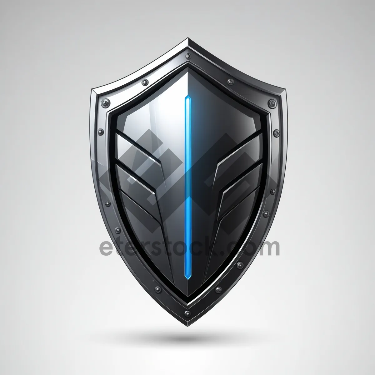 Picture of Shiny graphic shield emblem design with gem