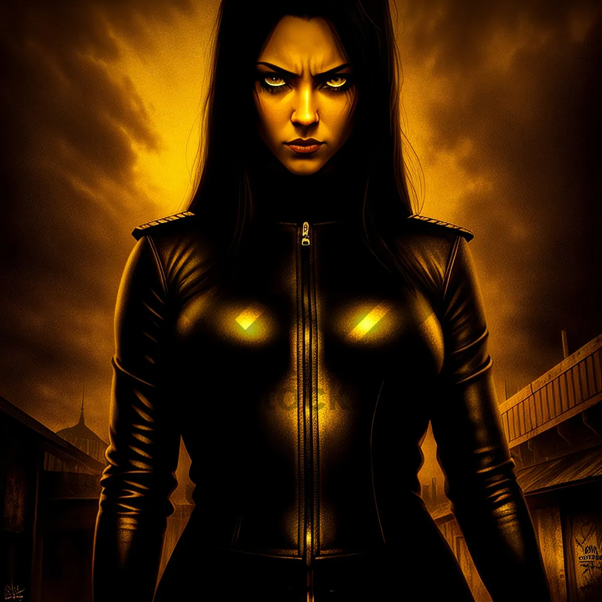 Picture of Dark Seduction: Attractive Cemetery Fashion Portrait